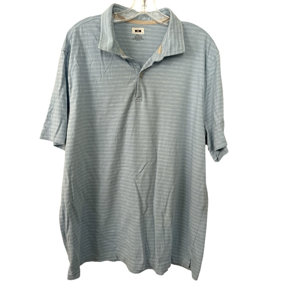 Joseph Abboud XXL polo style shirt light blue striped EUC B-6